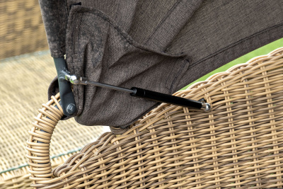 "Стильяно" плетеная кровать круглая, цвет соломенный