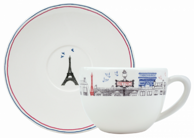 Чашка чайная с блюдцем для завтрака Jumbo