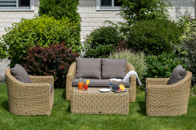 "Кон Панна" столик журнальный из искусственного ротанга, цвет соломенный