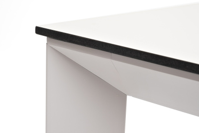 "Венето" обеденный стол из HPL 90х90см, цвет молочный, каркас белый